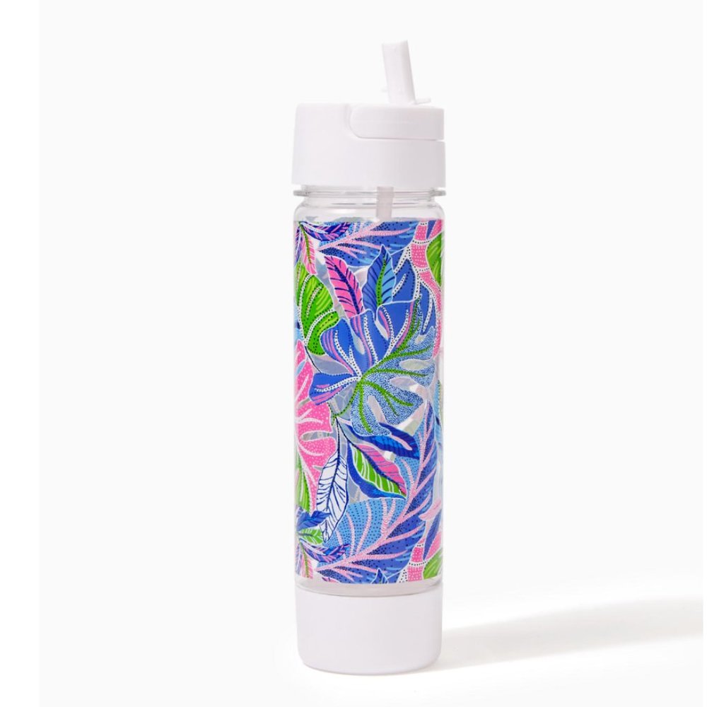 NWT Lilly Pulitzer Blue Grotto Beleaf in Yourself Water Bottle 24 oz